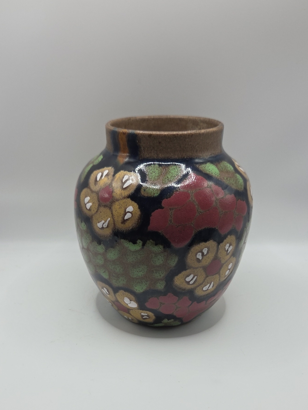 German Pottery. Hand Painted With A Glaze Over. Stamped 20 Germany
